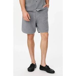 ATM Mens Merino Cotton Cashmere Blend Waffle Shorts in Heather Grey M